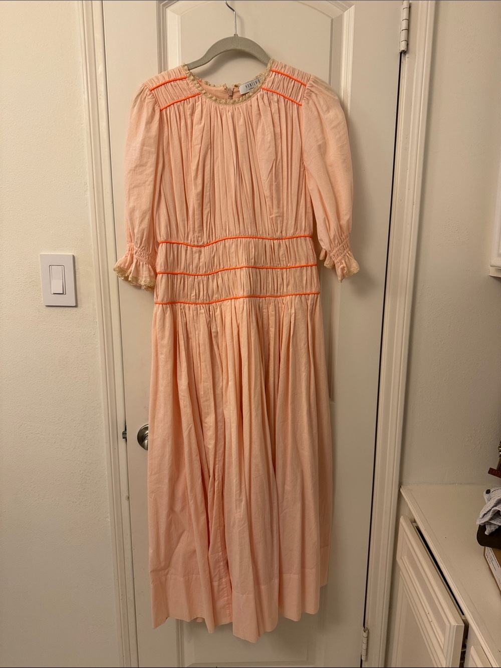 Hunter Bell peach and neon dress